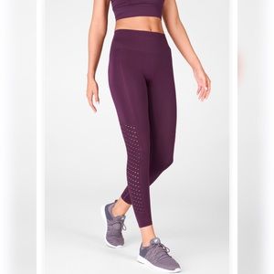 maroon mesh seamless 7/8 high waist leggings